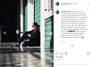Pooja Bhatt Quit drinking post on Instagram